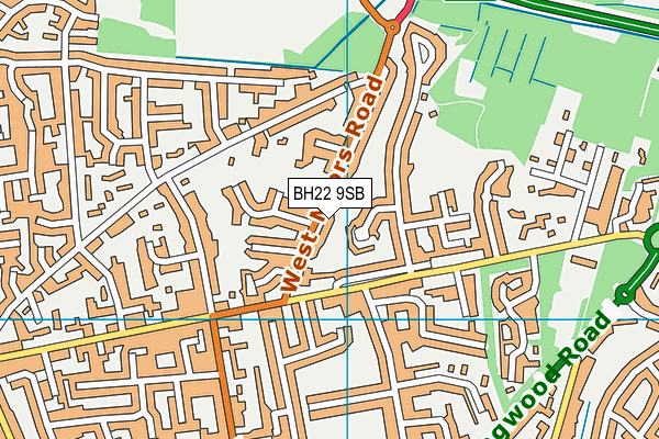BH22 9SB map - OS VectorMap District (Ordnance Survey)