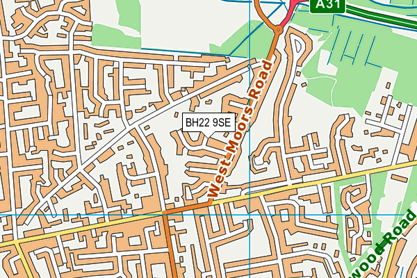 BH22 9SE map - OS VectorMap District (Ordnance Survey)