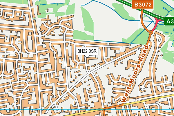 BH22 9SR map - OS VectorMap District (Ordnance Survey)