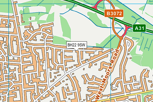 BH22 9SW map - OS VectorMap District (Ordnance Survey)