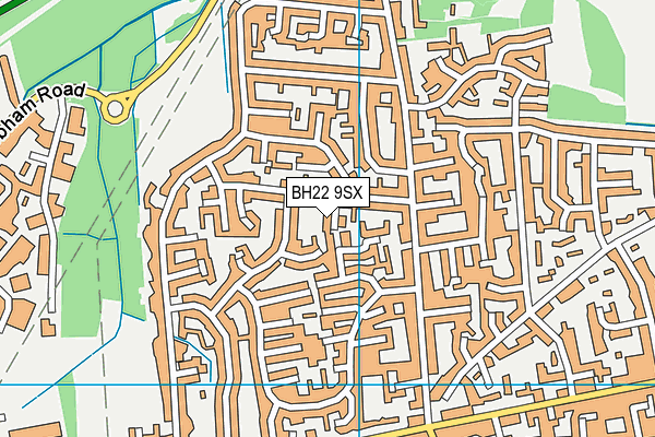 BH22 9SX map - OS VectorMap District (Ordnance Survey)