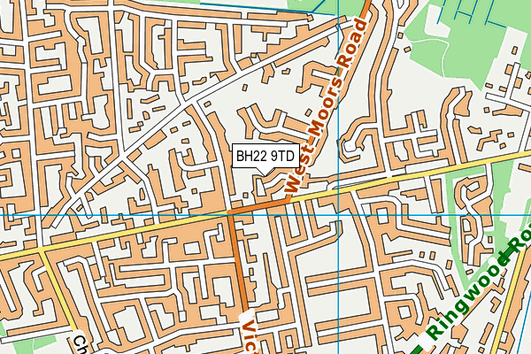 BH22 9TD map - OS VectorMap District (Ordnance Survey)