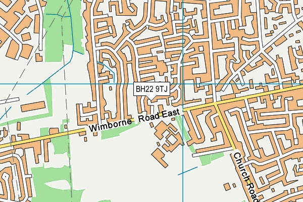 BH22 9TJ map - OS VectorMap District (Ordnance Survey)