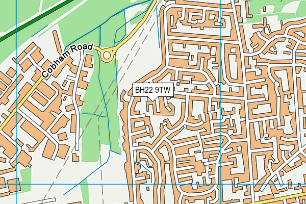 BH22 9TW map - OS VectorMap District (Ordnance Survey)