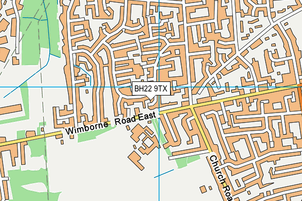 BH22 9TX map - OS VectorMap District (Ordnance Survey)