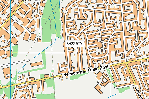 BH22 9TY map - OS VectorMap District (Ordnance Survey)