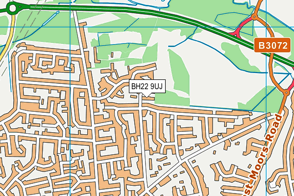 BH22 9UJ map - OS VectorMap District (Ordnance Survey)