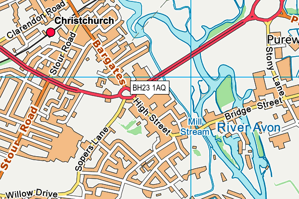 BH23 1AQ map - OS VectorMap District (Ordnance Survey)