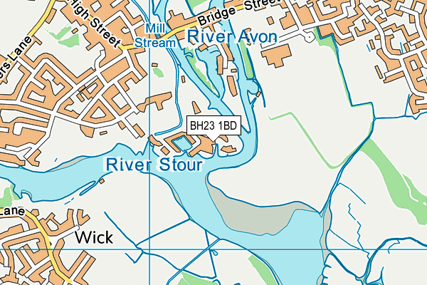 BH23 1BD map - OS VectorMap District (Ordnance Survey)