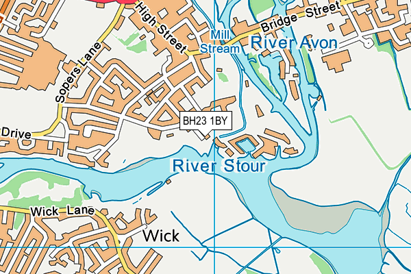 BH23 1BY map - OS VectorMap District (Ordnance Survey)