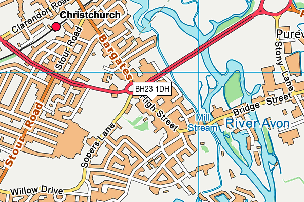 BH23 1DH map - OS VectorMap District (Ordnance Survey)