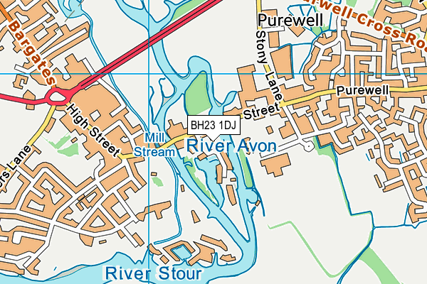 BH23 1DJ map - OS VectorMap District (Ordnance Survey)