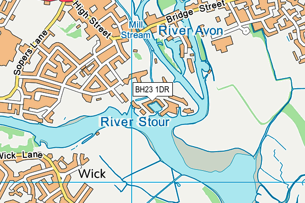 BH23 1DR map - OS VectorMap District (Ordnance Survey)
