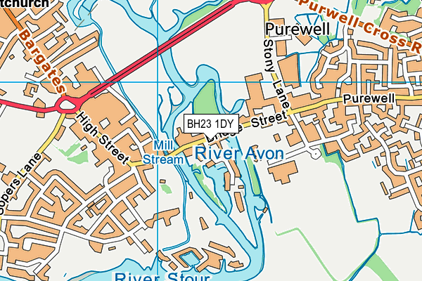 BH23 1DY map - OS VectorMap District (Ordnance Survey)