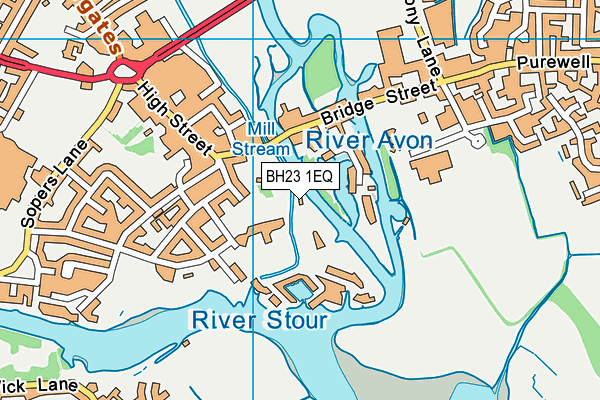 BH23 1EQ map - OS VectorMap District (Ordnance Survey)