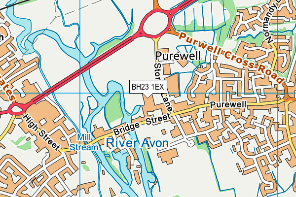 BH23 1EX map - OS VectorMap District (Ordnance Survey)