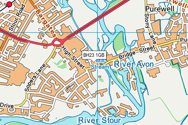 BH23 1GB map - OS VectorMap District (Ordnance Survey)