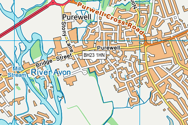 BH23 1HN map - OS VectorMap District (Ordnance Survey)