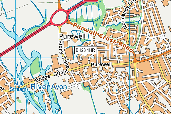 BH23 1HR map - OS VectorMap District (Ordnance Survey)