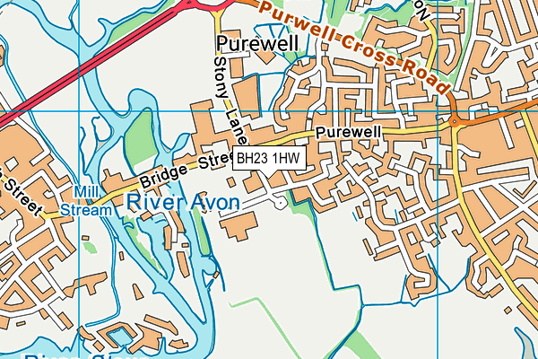 Two Riversmeet Leisure Centre map (BH23 1HW) - OS VectorMap District (Ordnance Survey)