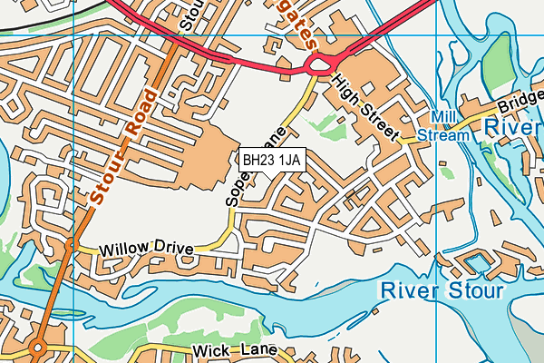 BH23 1JA map - OS VectorMap District (Ordnance Survey)