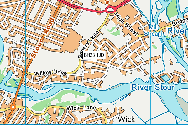BH23 1JD map - OS VectorMap District (Ordnance Survey)