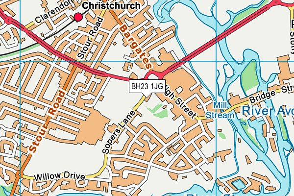 BH23 1JG map - OS VectorMap District (Ordnance Survey)