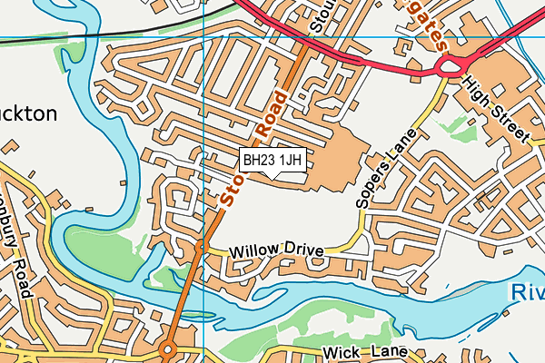 BH23 1JH map - OS VectorMap District (Ordnance Survey)