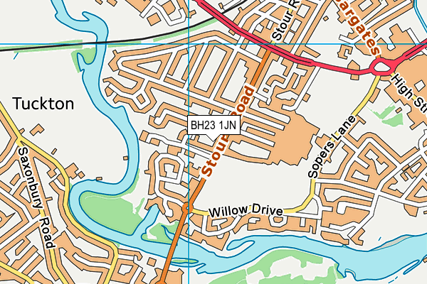 BH23 1JN map - OS VectorMap District (Ordnance Survey)