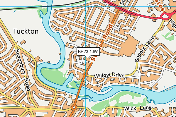 BH23 1JW map - OS VectorMap District (Ordnance Survey)