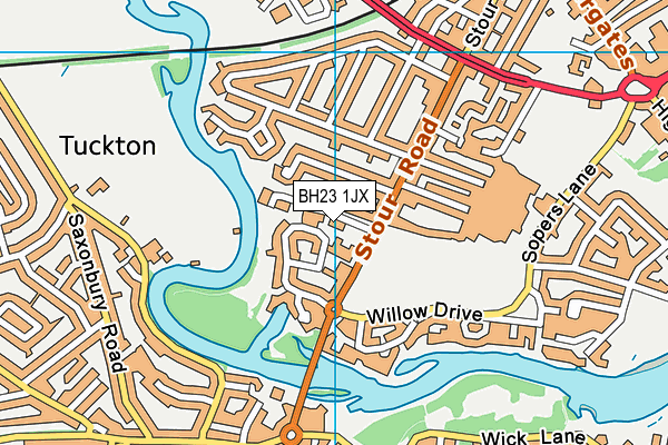 BH23 1JX map - OS VectorMap District (Ordnance Survey)
