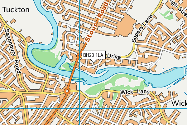 BH23 1LA map - OS VectorMap District (Ordnance Survey)