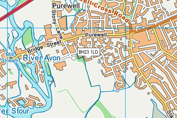 BH23 1LD map - OS VectorMap District (Ordnance Survey)