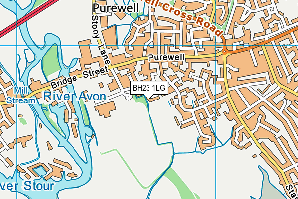 BH23 1LG map - OS VectorMap District (Ordnance Survey)