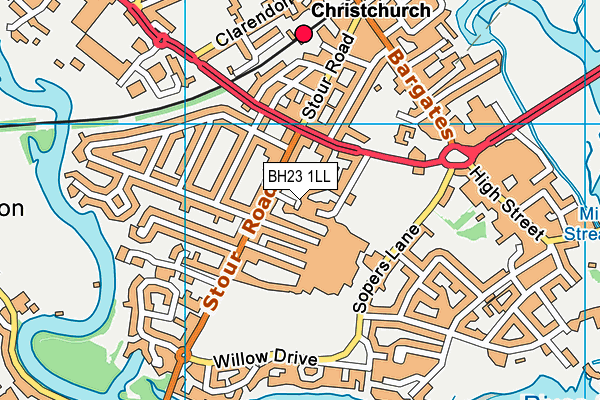 BH23 1LL map - OS VectorMap District (Ordnance Survey)