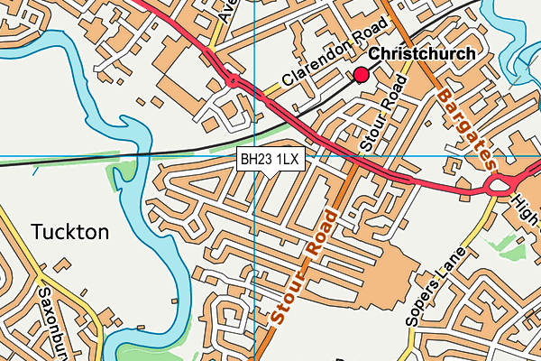 BH23 1LX map - OS VectorMap District (Ordnance Survey)