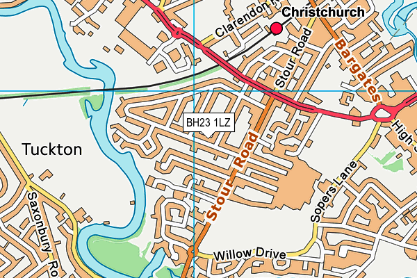 BH23 1LZ map - OS VectorMap District (Ordnance Survey)