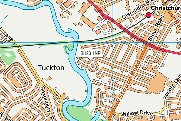 BH23 1NP map - OS VectorMap District (Ordnance Survey)