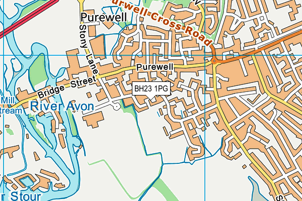 BH23 1PG map - OS VectorMap District (Ordnance Survey)