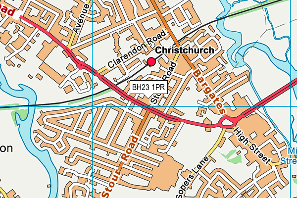 BH23 1PR map - OS VectorMap District (Ordnance Survey)