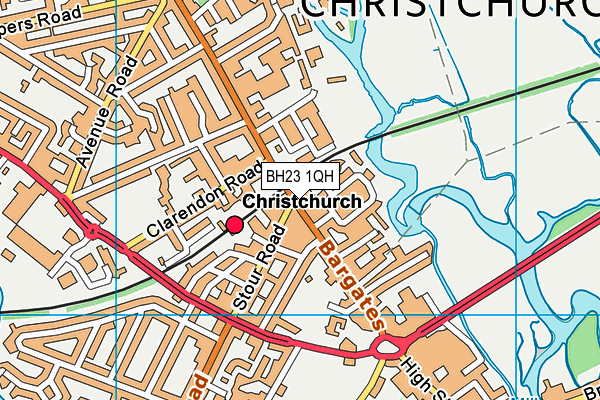 BH23 1QH map - OS VectorMap District (Ordnance Survey)