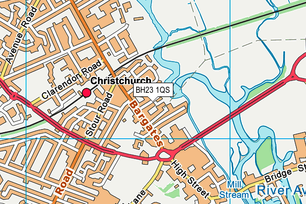 BH23 1QS map - OS VectorMap District (Ordnance Survey)