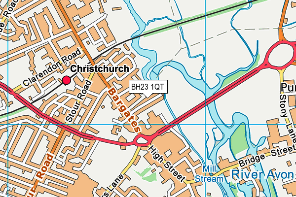BH23 1QT map - OS VectorMap District (Ordnance Survey)