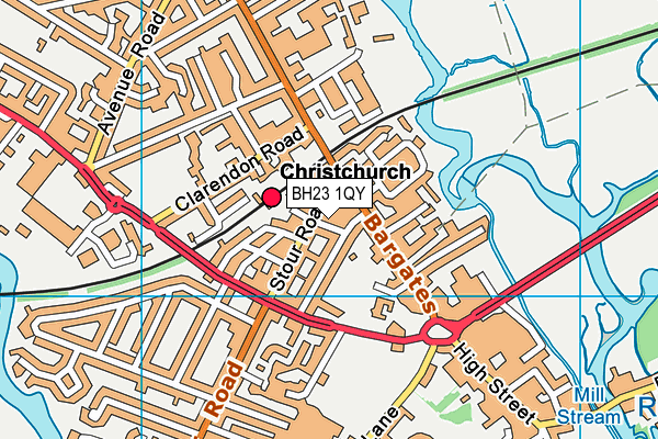 BH23 1QY map - OS VectorMap District (Ordnance Survey)