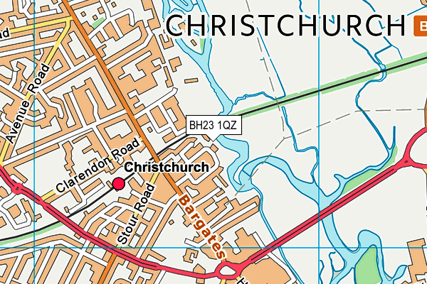 BH23 1QZ map - OS VectorMap District (Ordnance Survey)