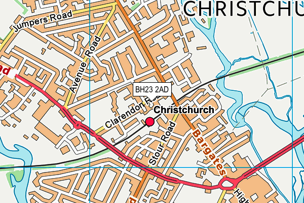 Map of CLARENDON ROAD (CHRISTCHURCH) MANAGEMENT COMPANY LIMITED at district scale