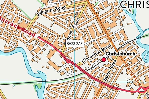 BH23 2AF map - OS VectorMap District (Ordnance Survey)