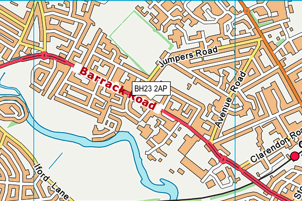 BH23 2AP map - OS VectorMap District (Ordnance Survey)