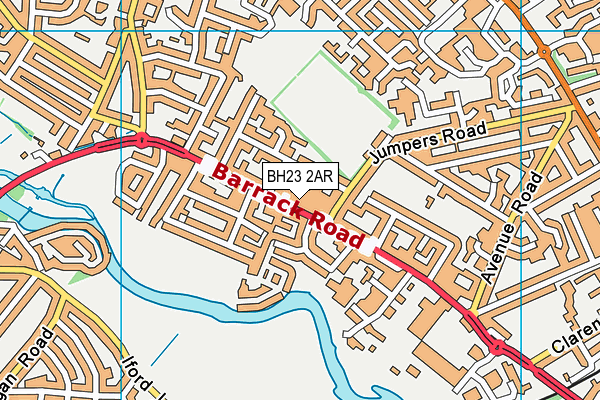 BH23 2AR map - OS VectorMap District (Ordnance Survey)