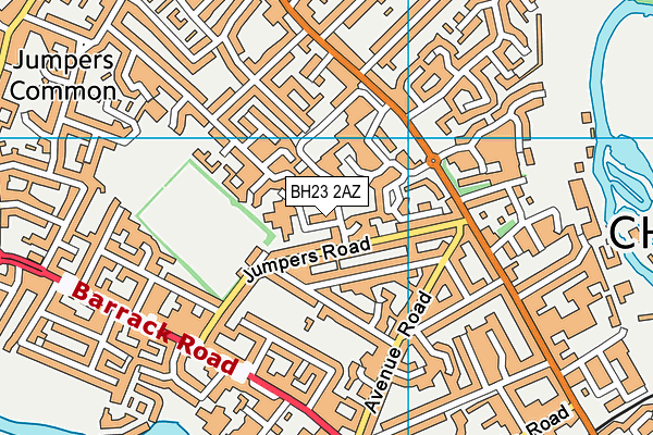 BH23 2AZ map - OS VectorMap District (Ordnance Survey)